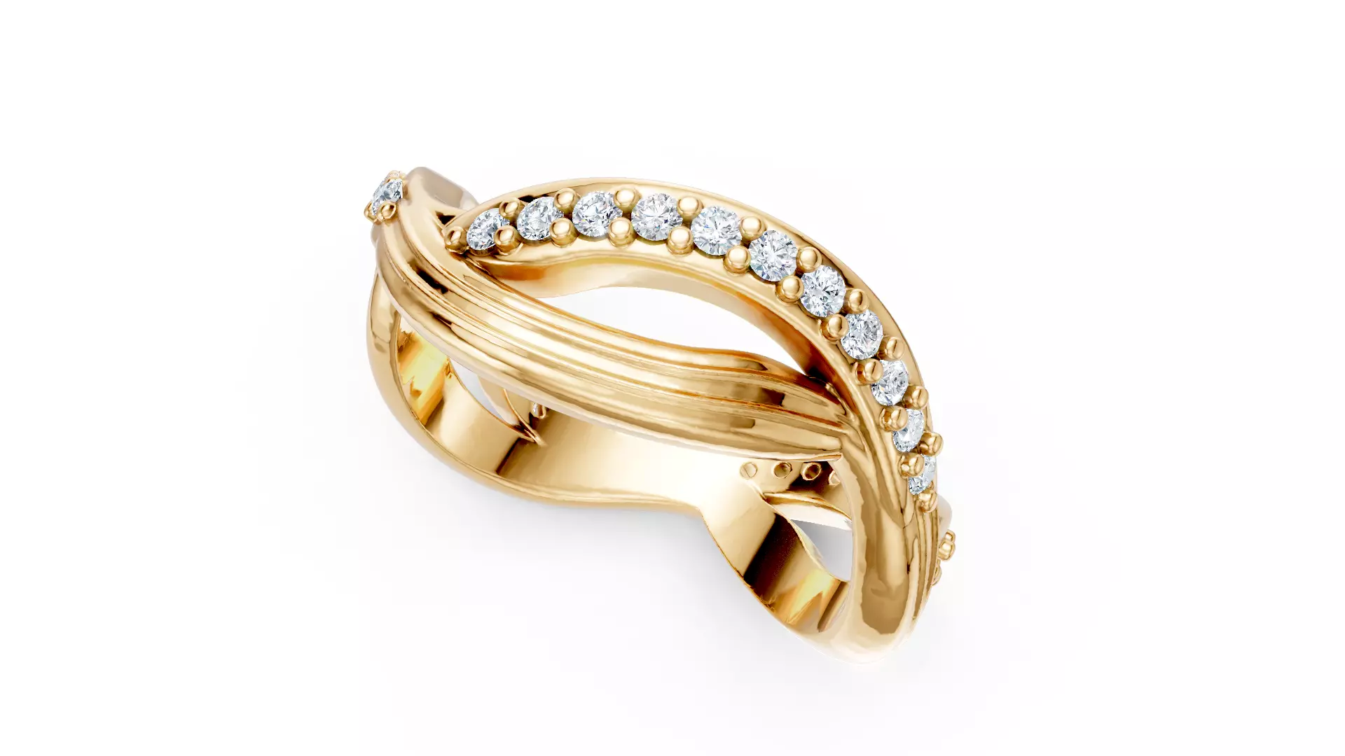 Rocks and Waves Ring 3D print model_12