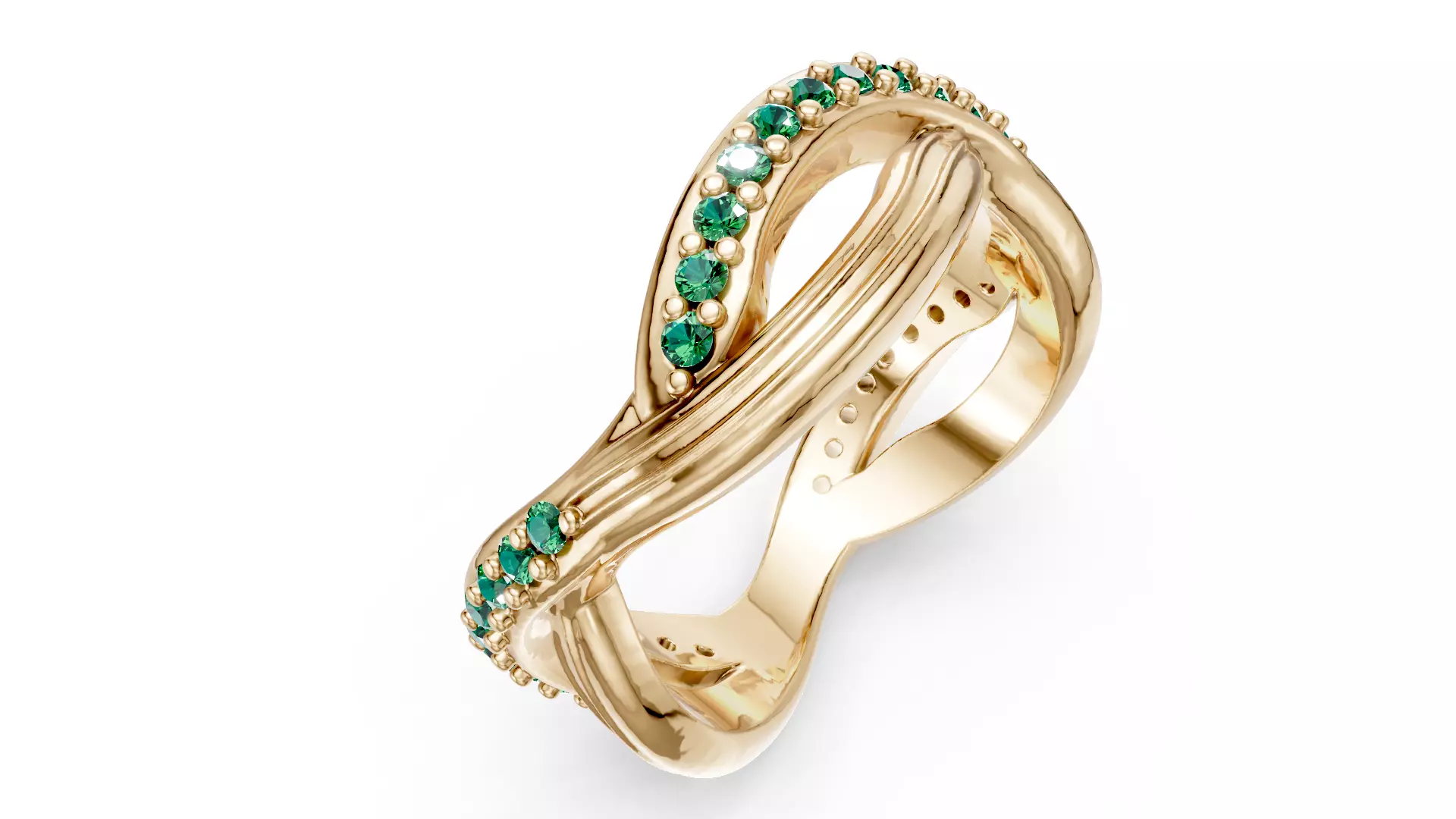 Rocks and Waves Ring 3D print model_2