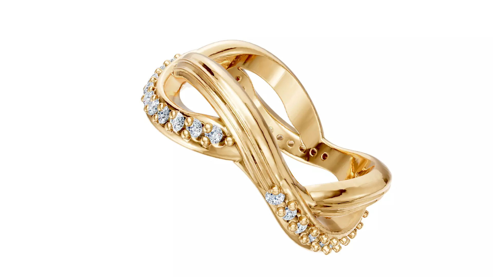 Rocks and Waves Ring 3D print model_1