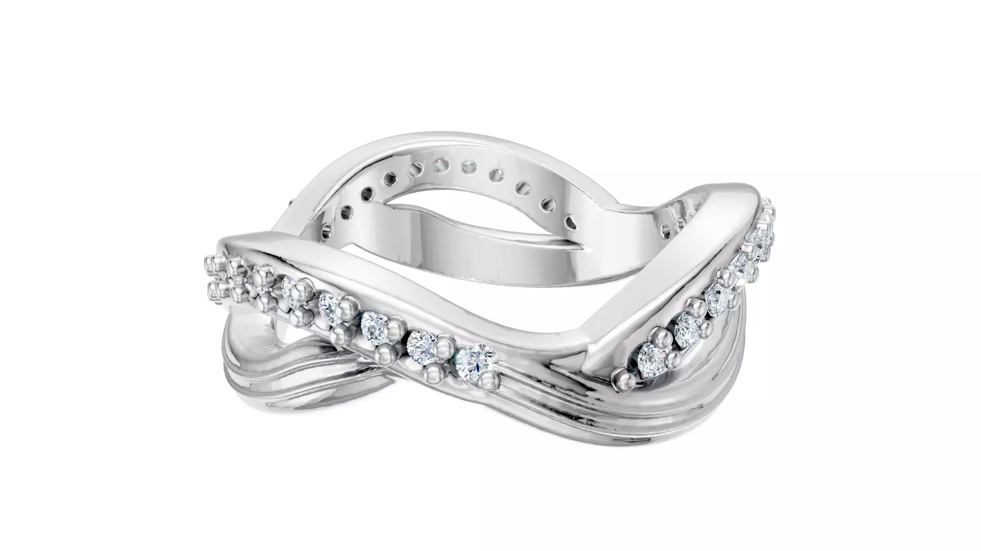 Rocks and Waves Ring 3D print model_11