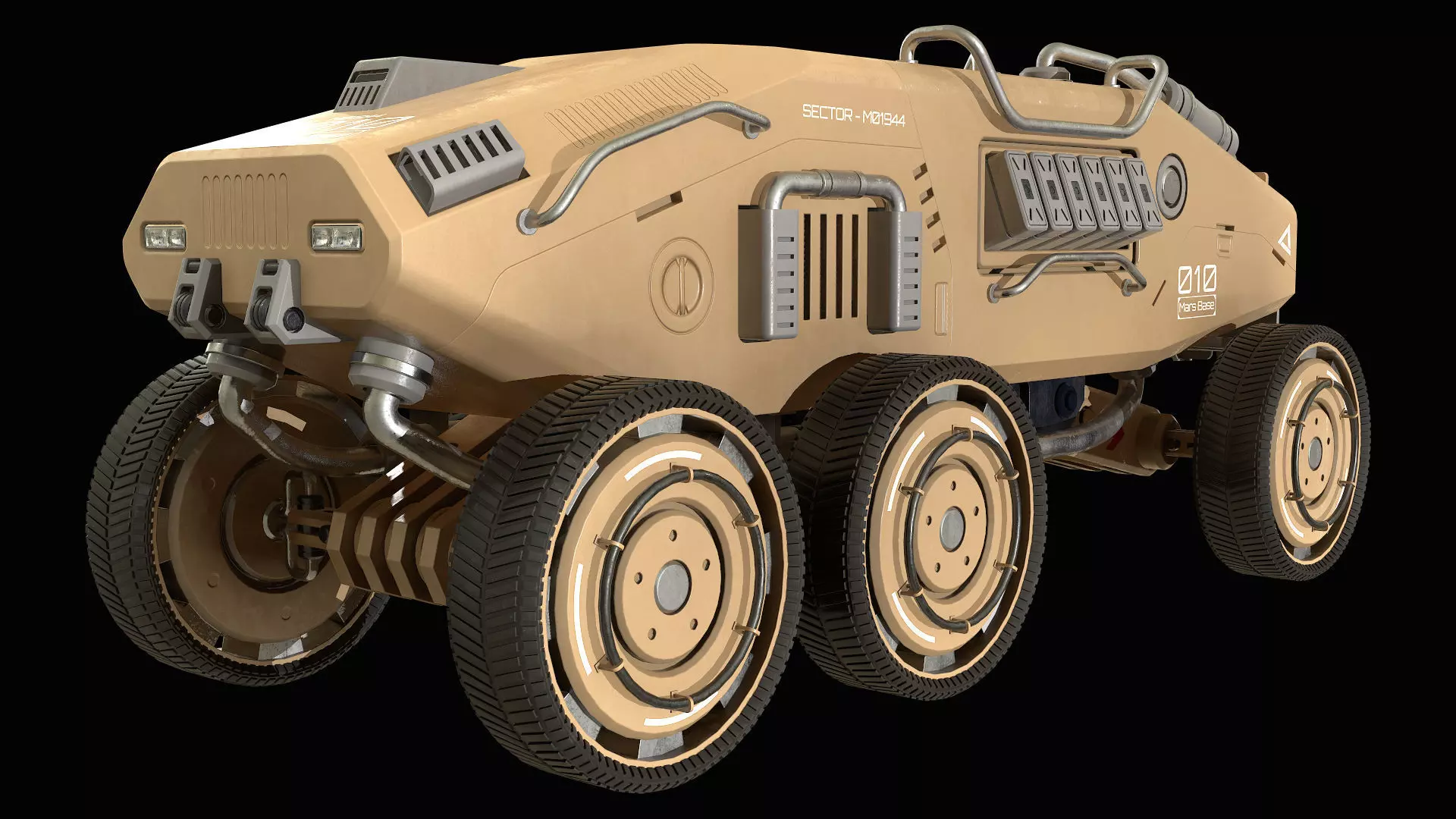 Mars Rover-1-Desert 3D model_2