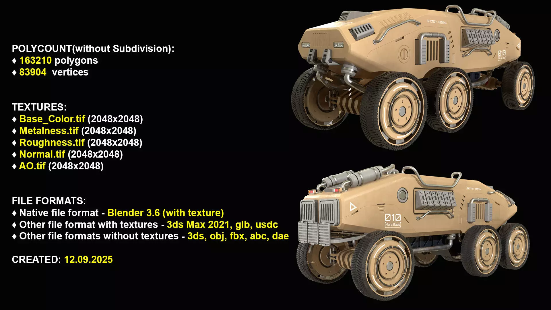 Mars Rover-1-Desert 3D model_3