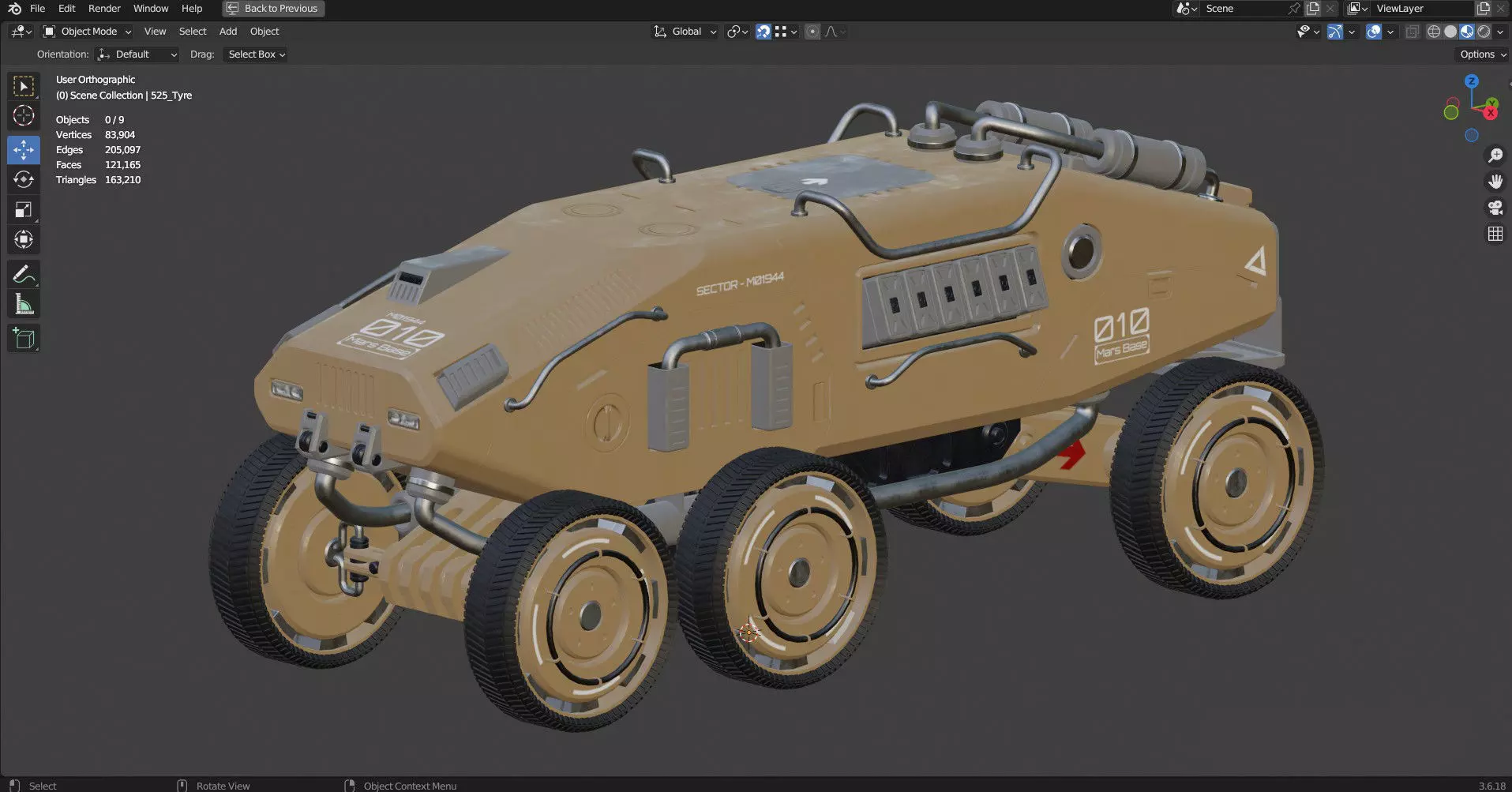 Mars Rover-1-Desert 3D model_24