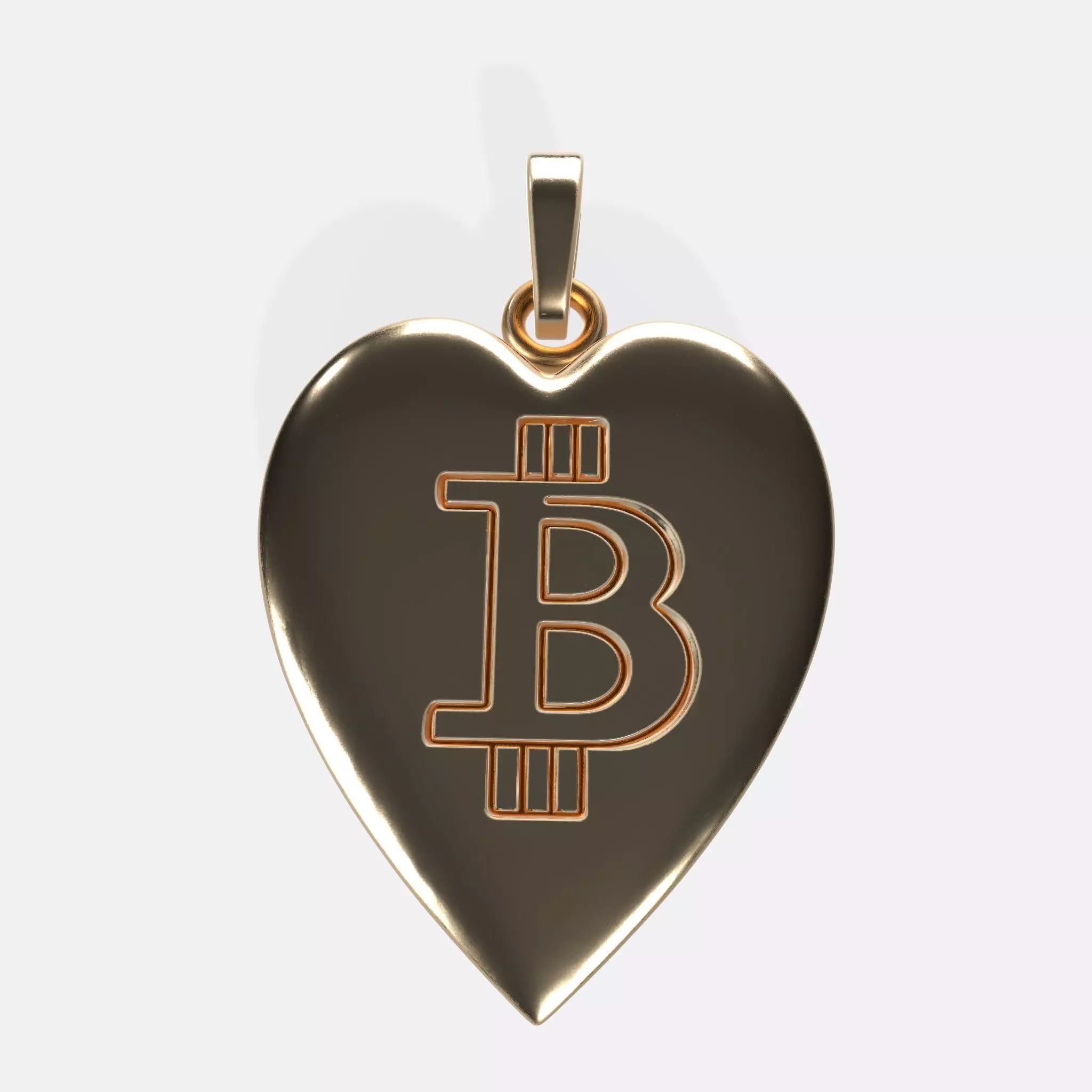 BTC Crypto Pendant Keychain 5 3D print model_0