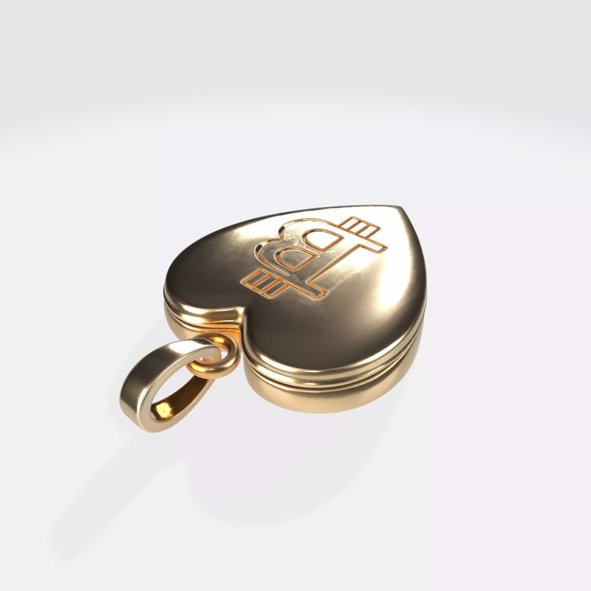 BTC Crypto Pendant Keychain 5 3D print model_1