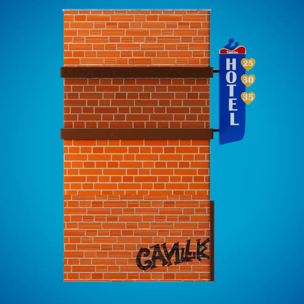 Hotel Cartoon Simple  3D model_3