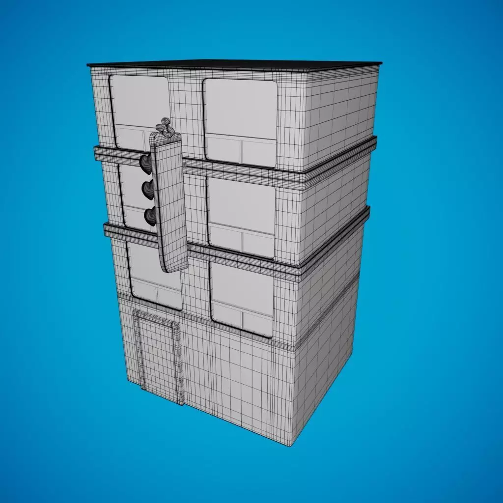 Hotel Cartoon Simple  3D model_1