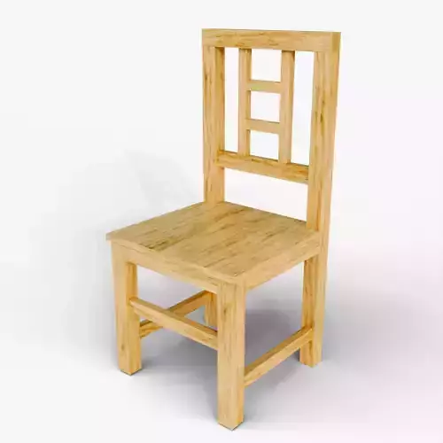 Wooden Dining Chair - Realistic Light for Interior Design