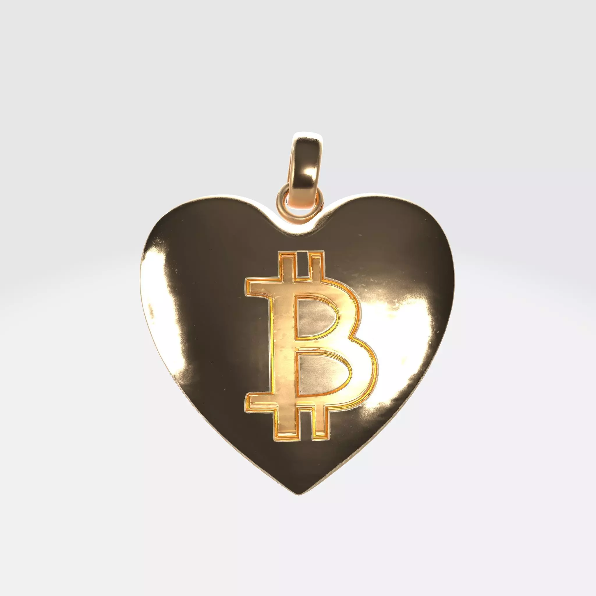 BTC Crypto Pendant Keychain 4 3D print model_0