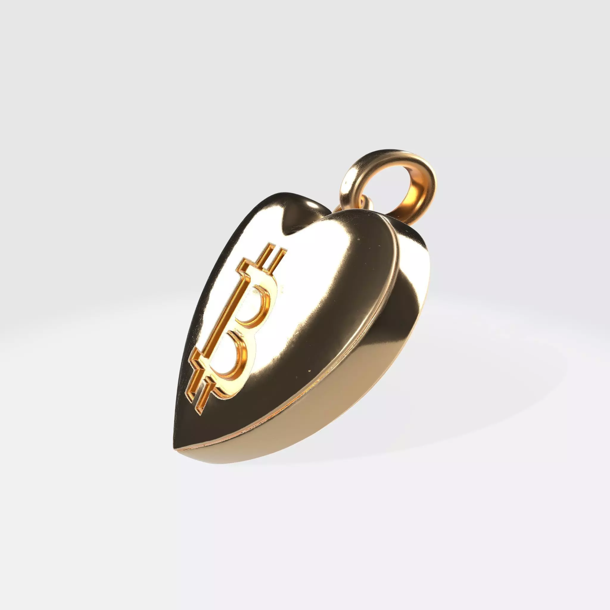 BTC Crypto Pendant Keychain 4 3D print model_1