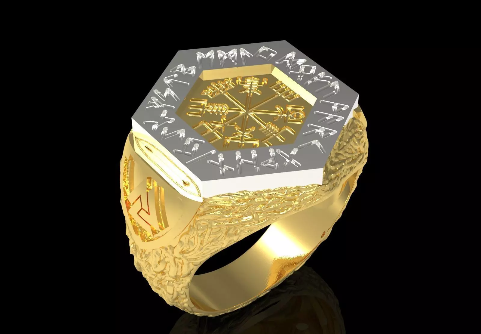 STL 3dm Ring a Symbol of Power History in Two-Tone Gold mr0279 3D print model