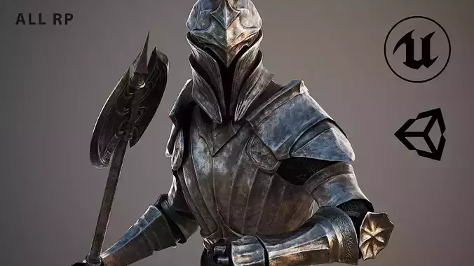 Iron Knight 12 Game Ready Low-poly 3D model