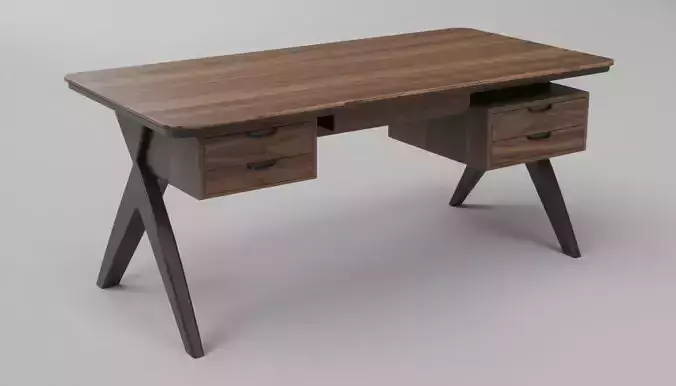 Modern Office Desk 3D Model  Study Desk  PBR Textured Furniture