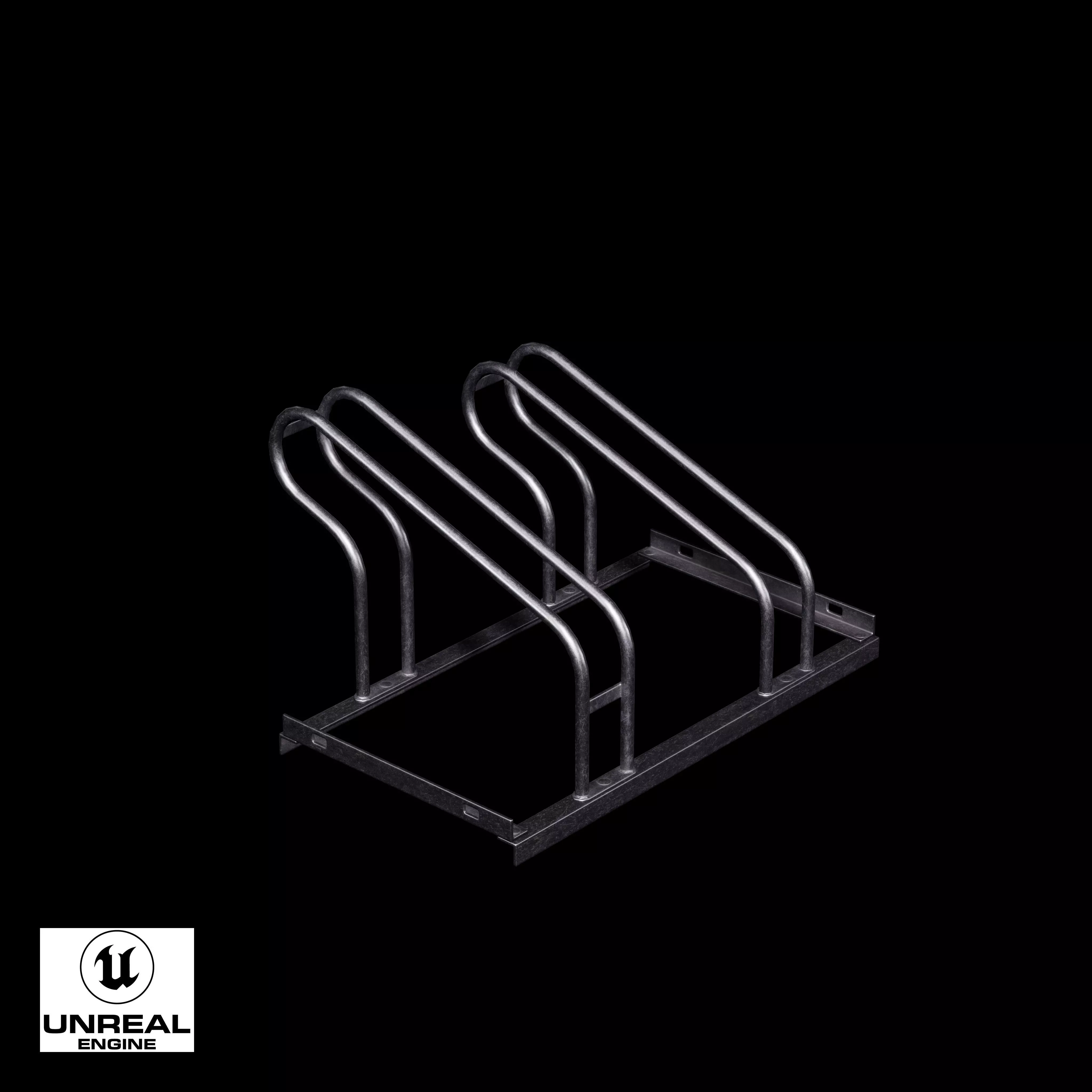 Bicycle Stand Type A Low-poly 3D model_12