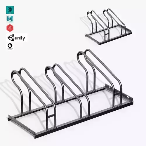 Bicycle Stand Type A Low-poly 3D model