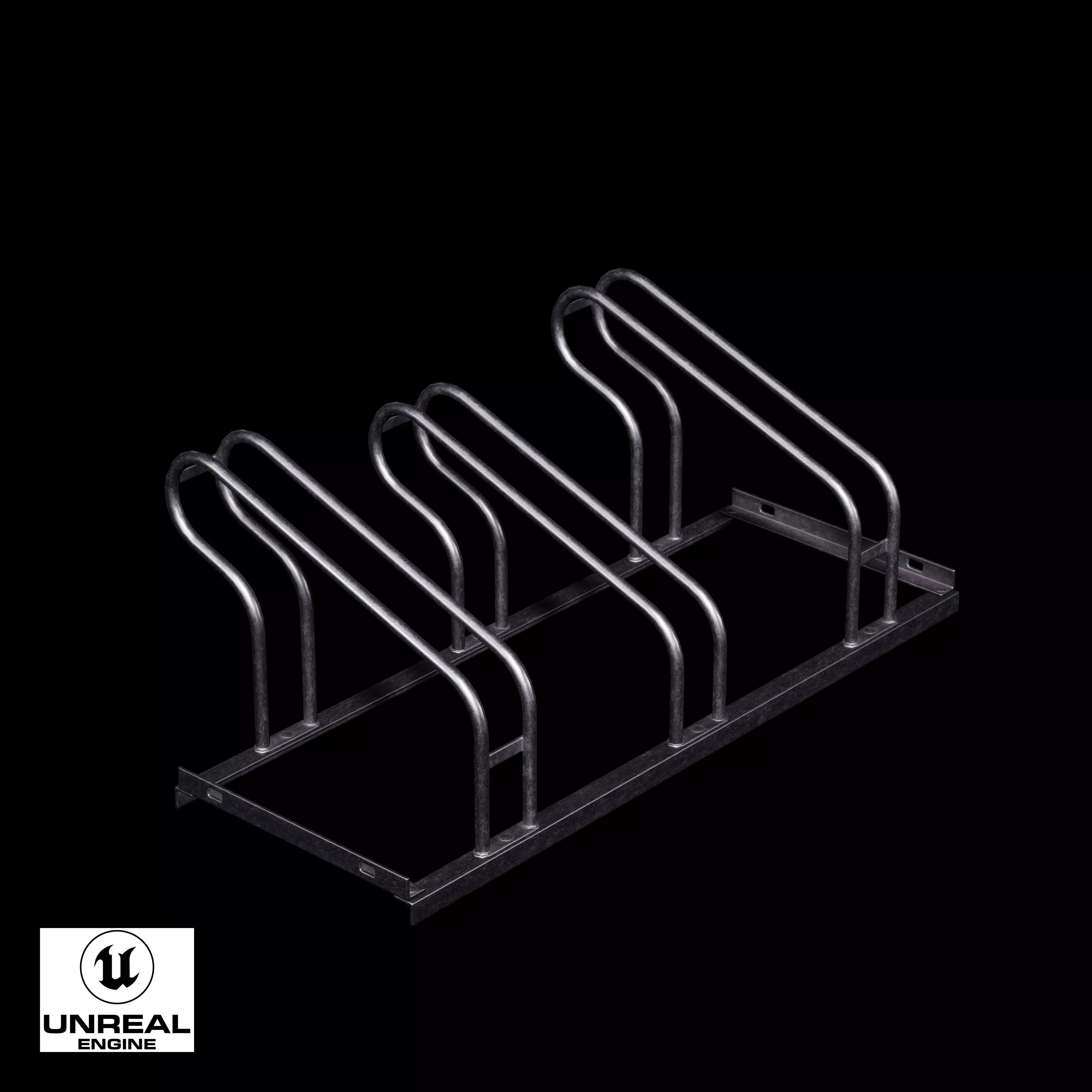 Bicycle Stand Type A Low-poly 3D model_11