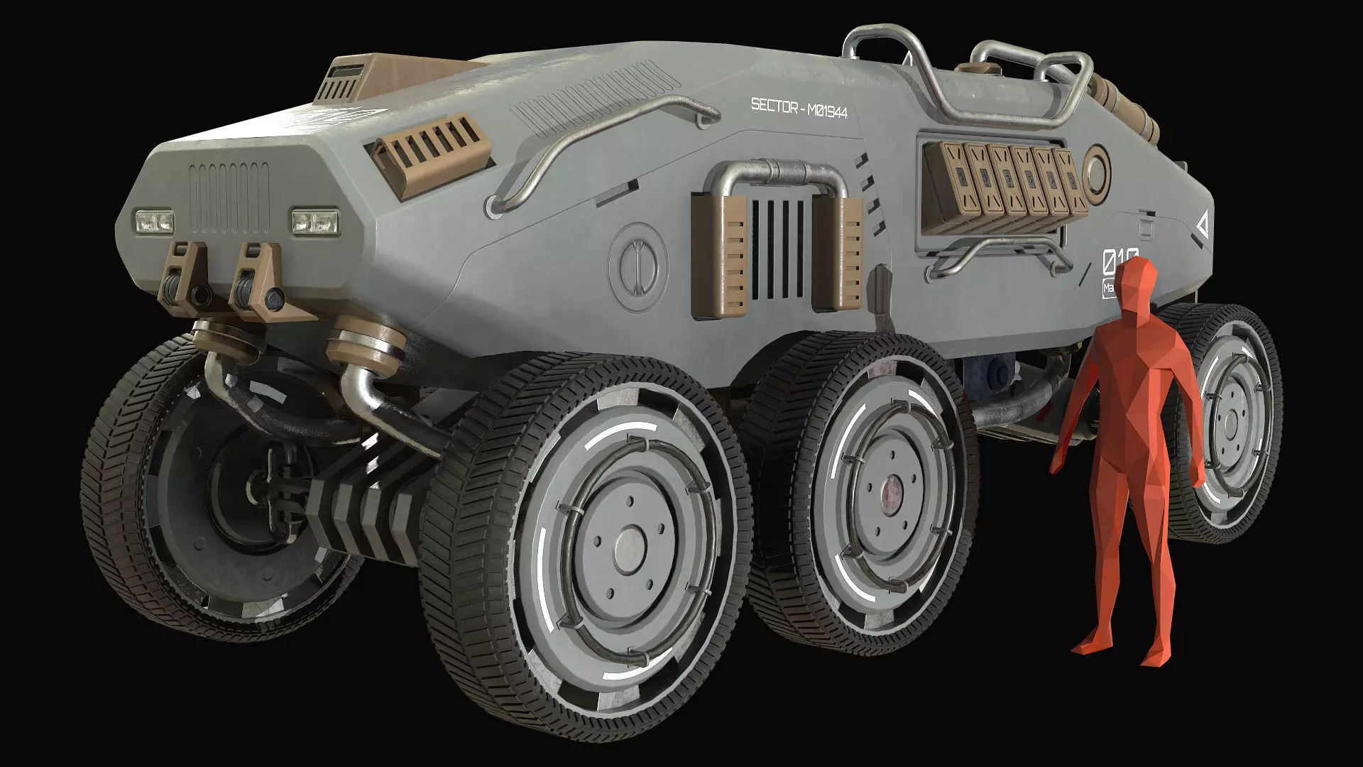 Mars Rover-1-Grey 3D model_2