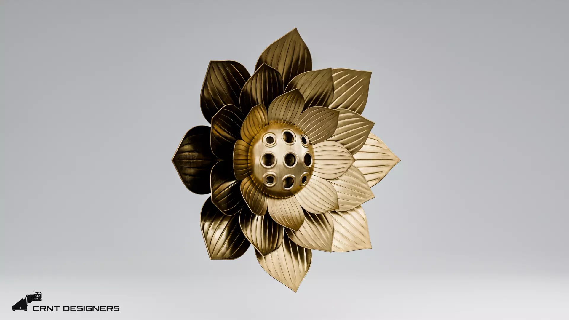 Lotus Incense Burner 3D model_10