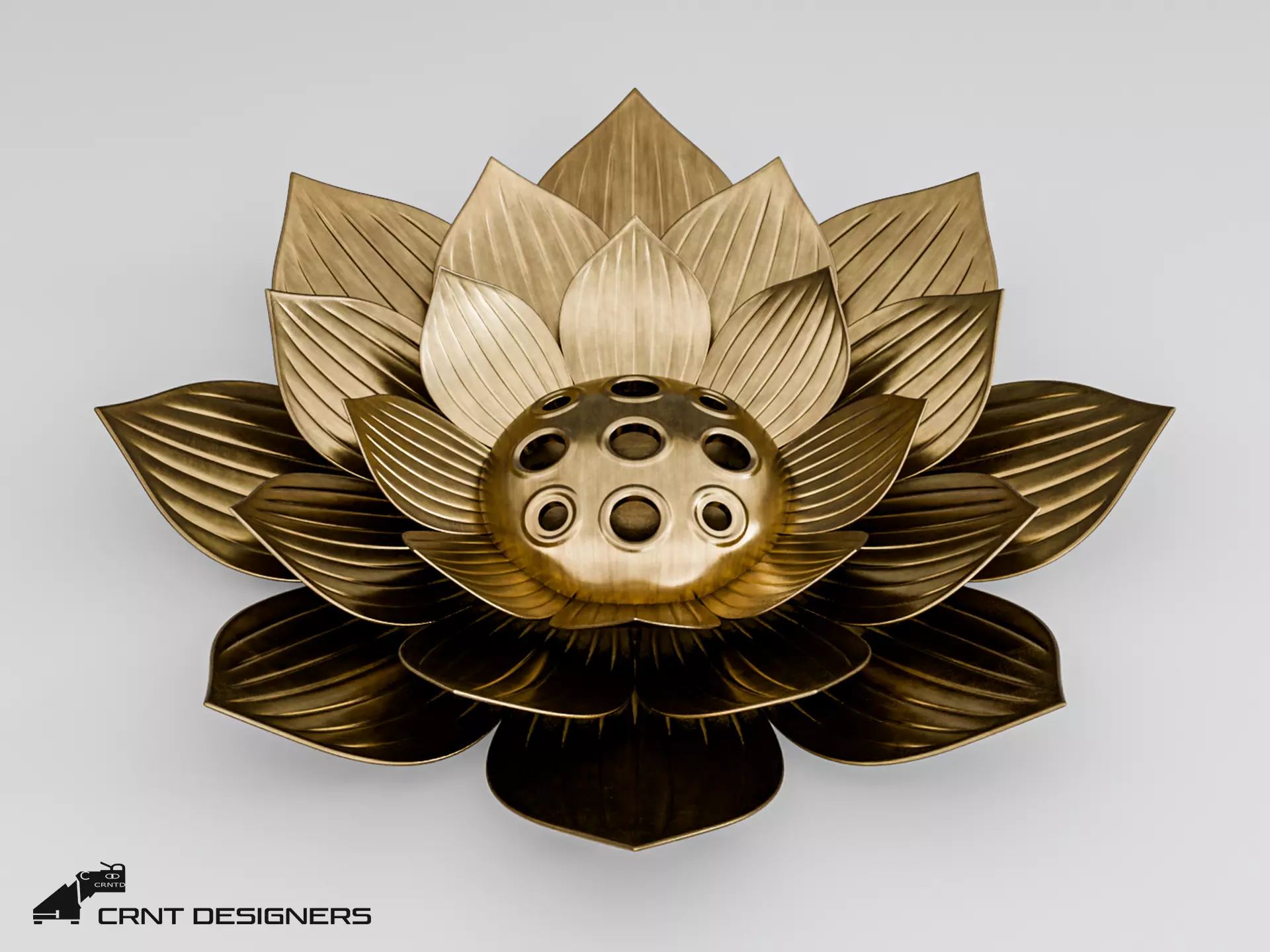 Lotus Incense Burner 3D model_0