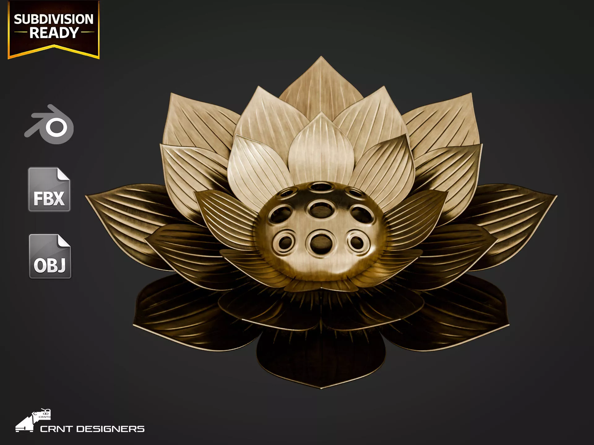 Lotus Incense Burner 3D model
