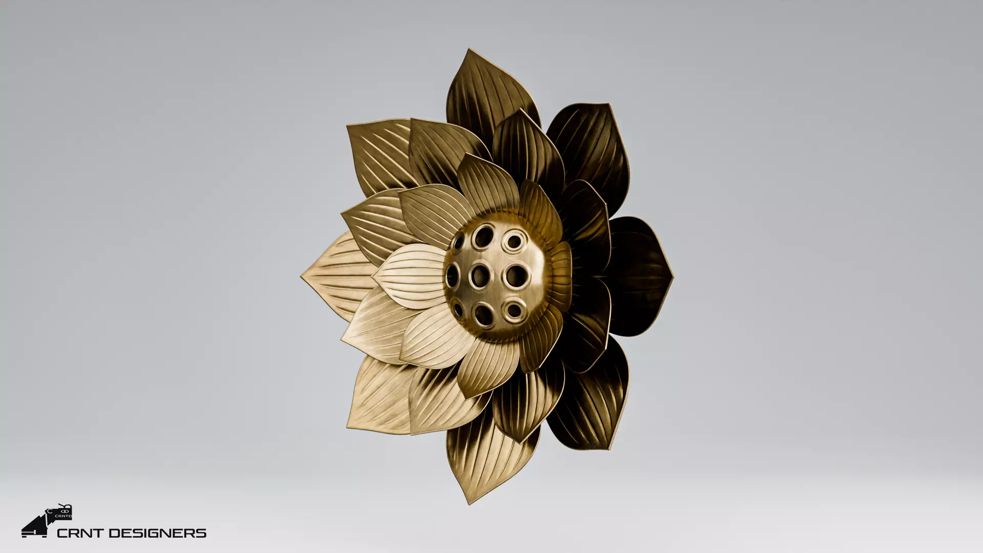 Lotus Incense Burner 3D model_11