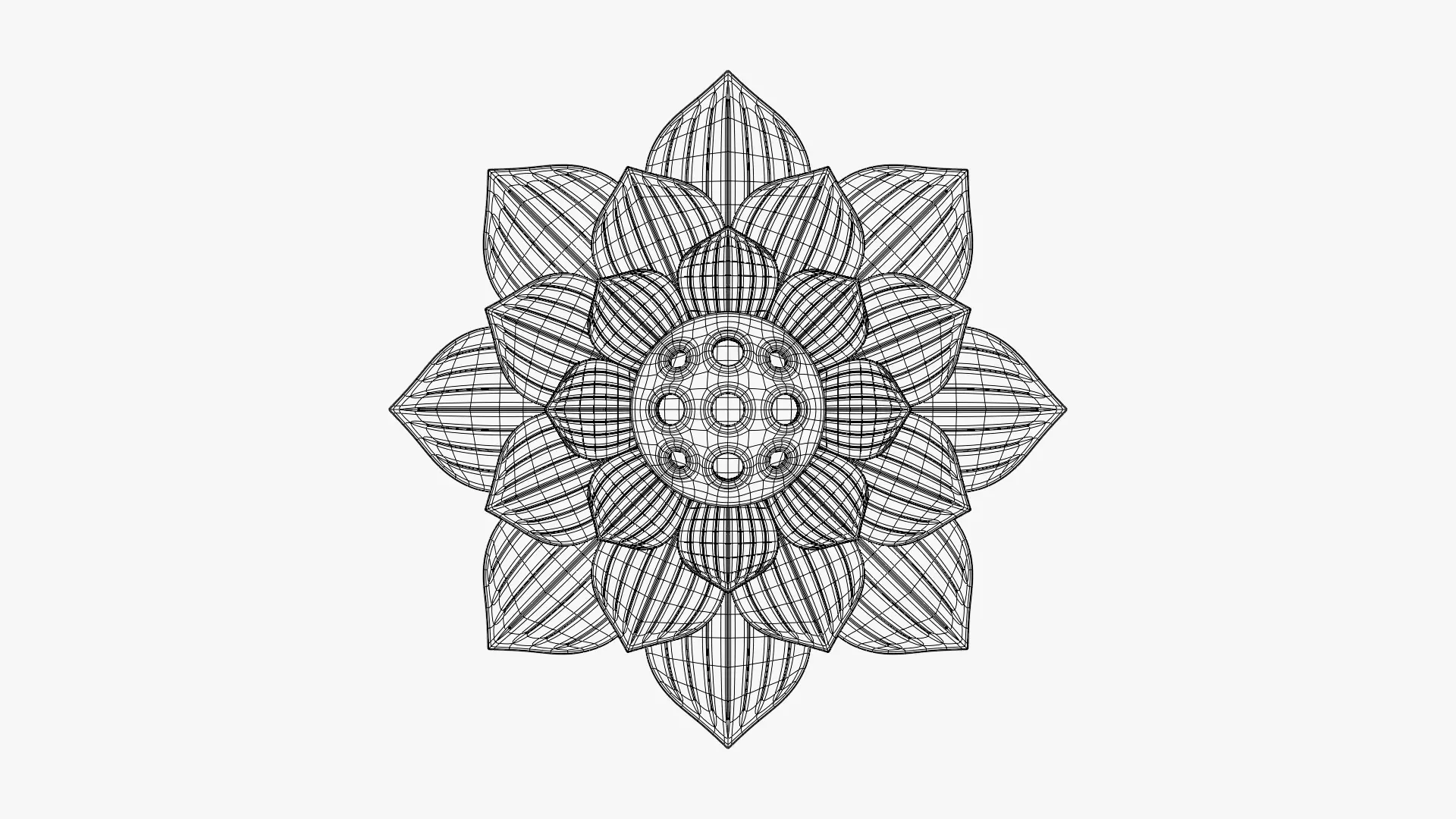 Lotus Incense Burner 3D model_2