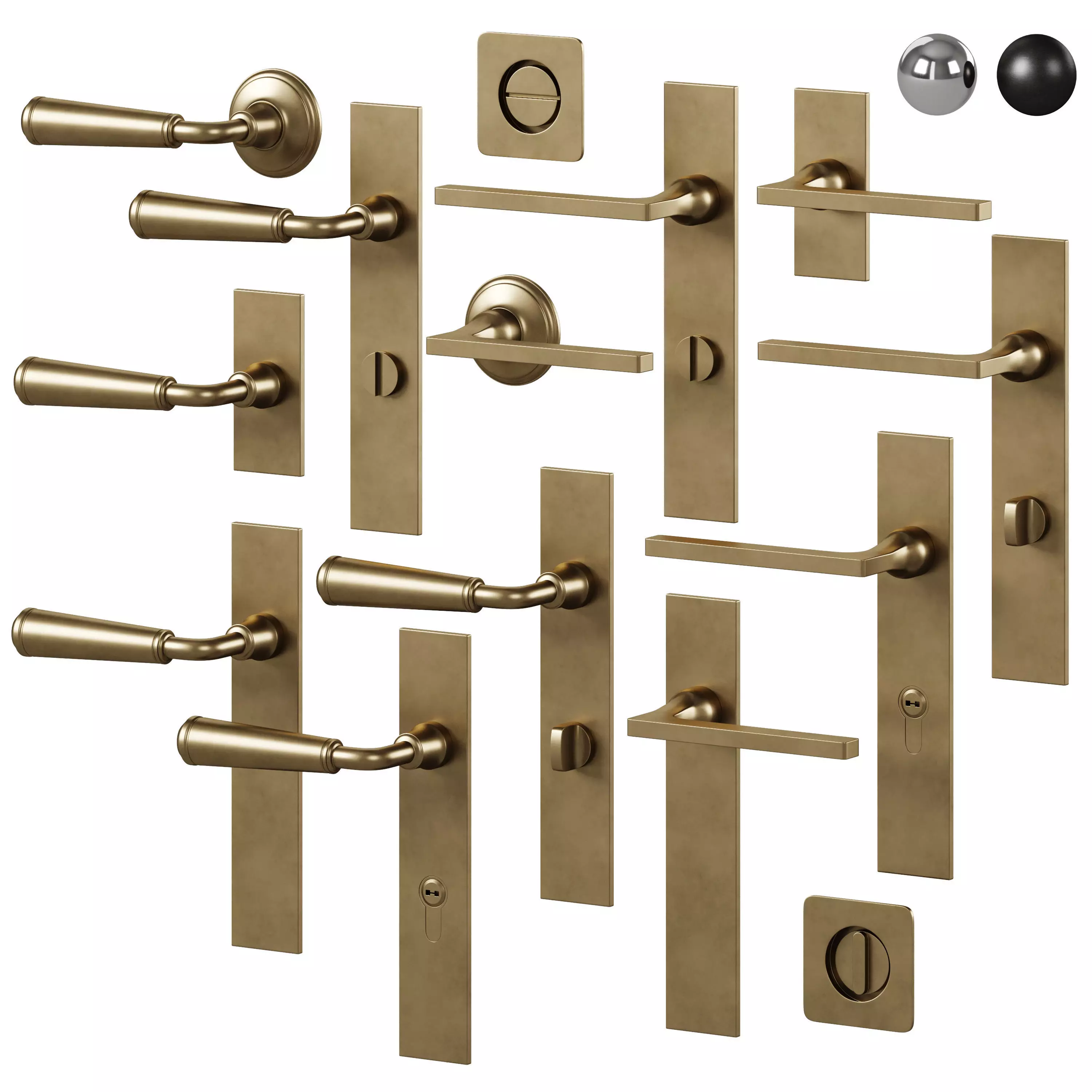 Door handles and thumbturns 4 by Corston 3D model_0