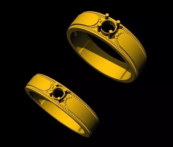 solitaire band ring 3dm file 3D print model_0