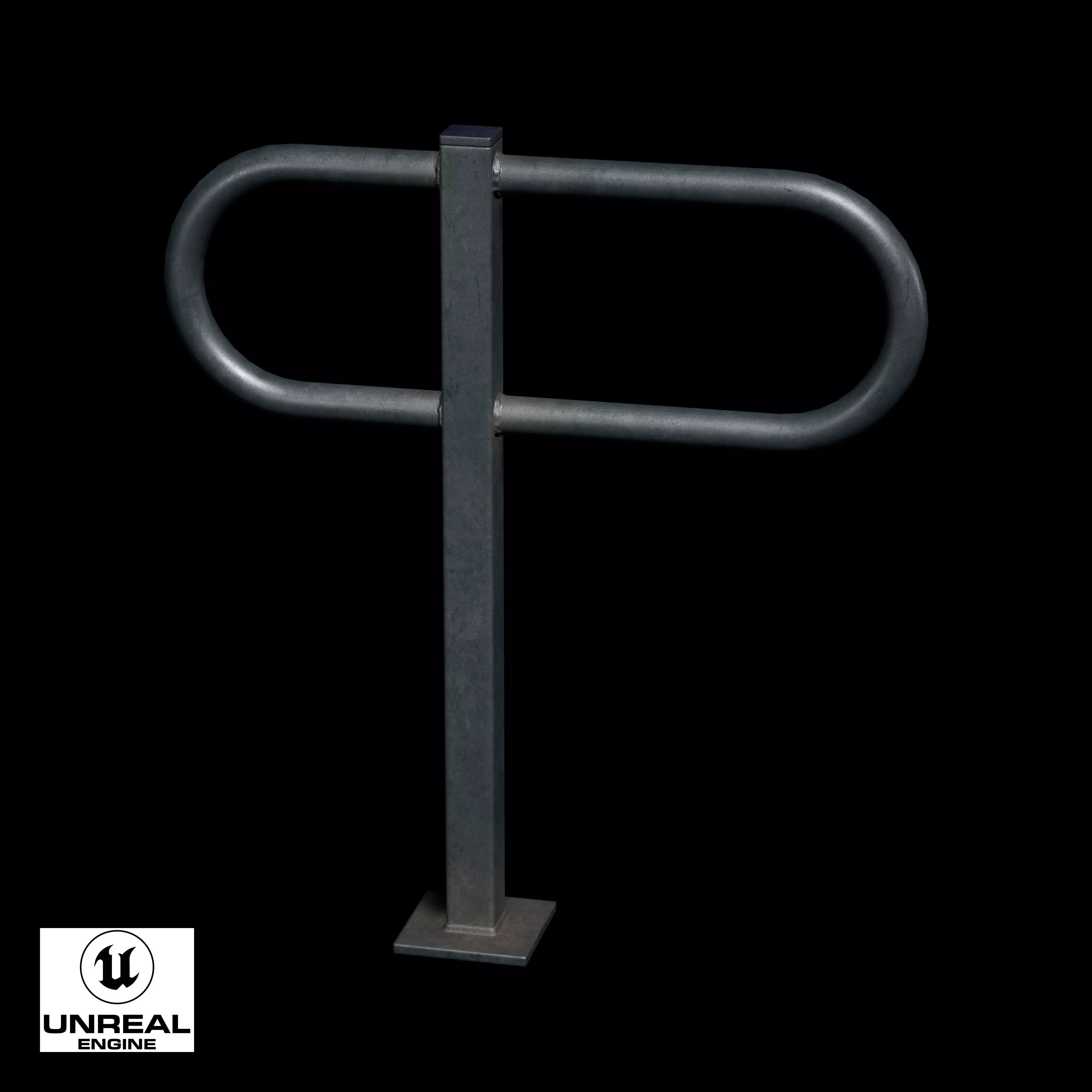 Bicycle Stand Type C Low-poly 3D model_10