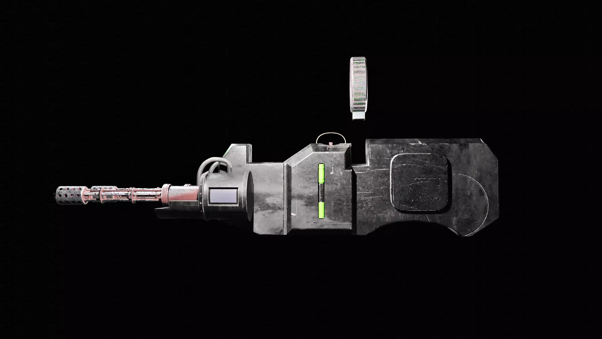 Portable Gatling Gun 3D model_2