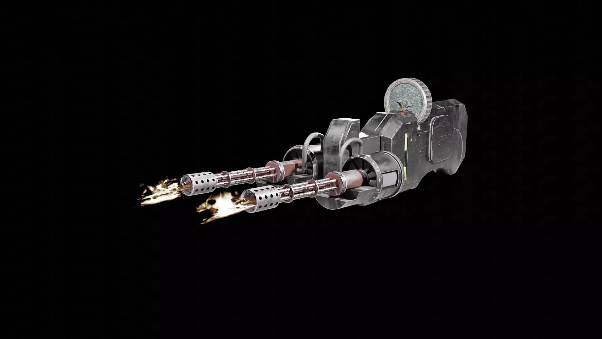 Portable Gatling Gun 3D model_1