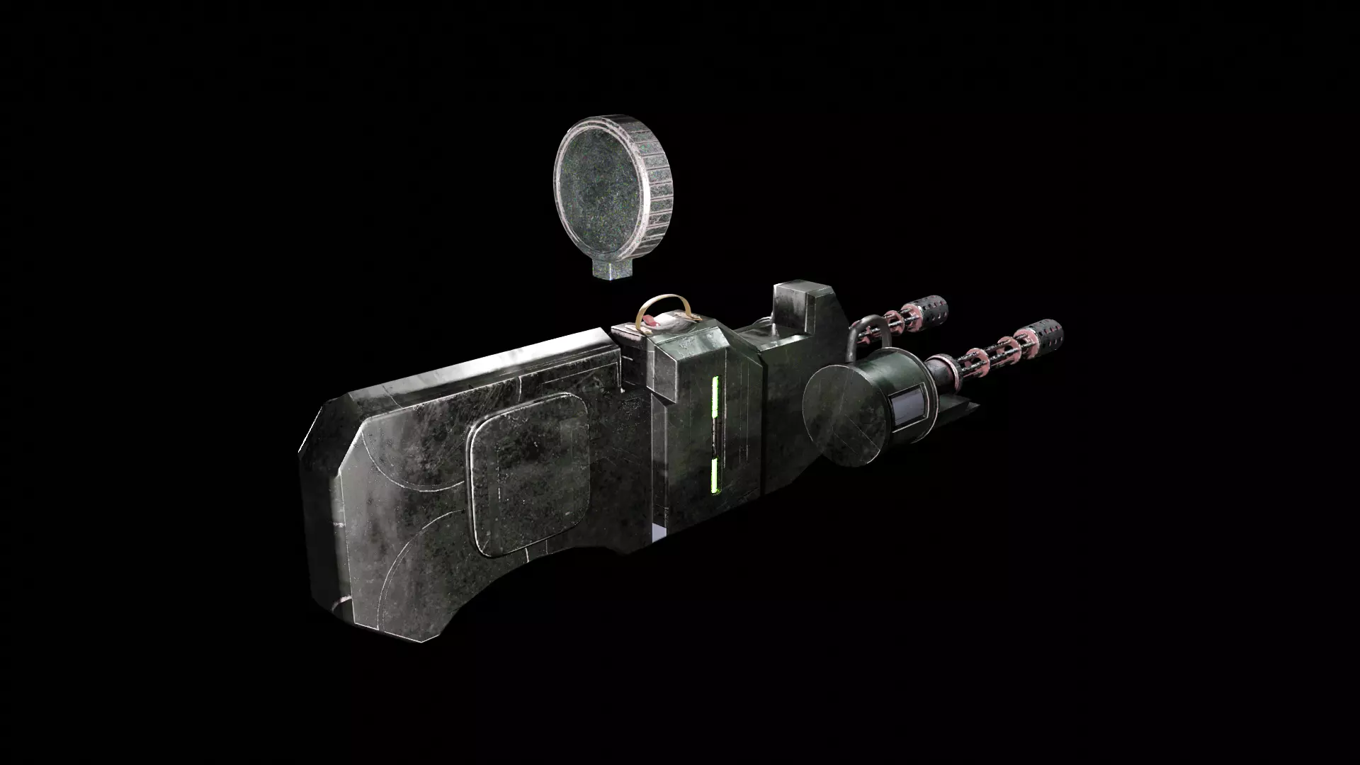 Portable Gatling Gun 3D model_4