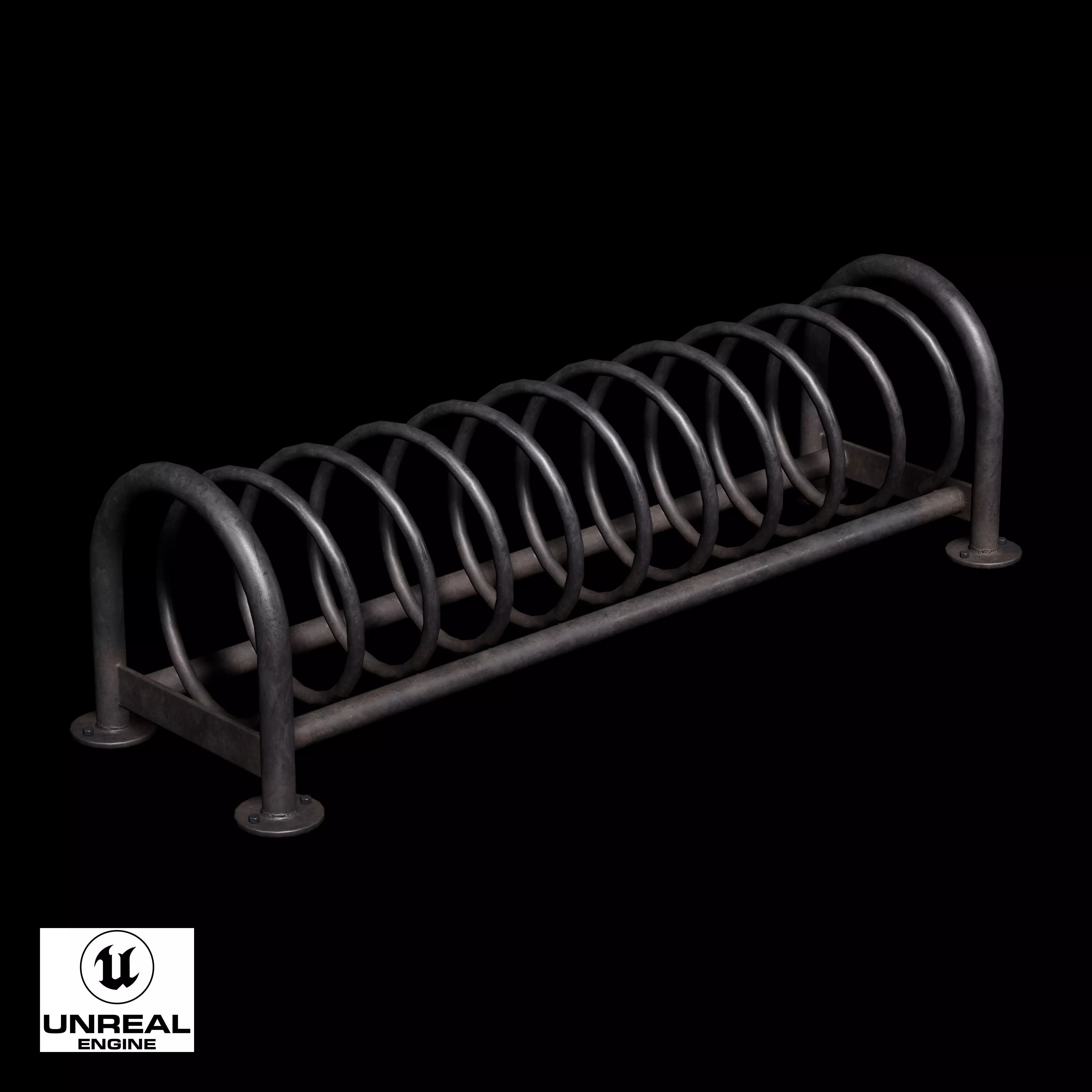 Bicycle Stand Type E Low-poly 3D model_10