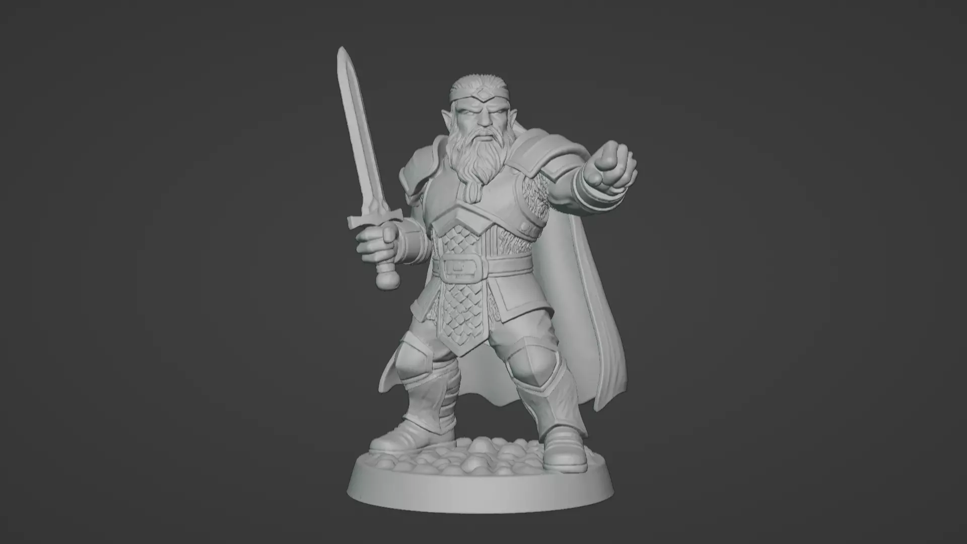 DND Hero Sword and Shield Captain Print Ready STL 3D print model_36