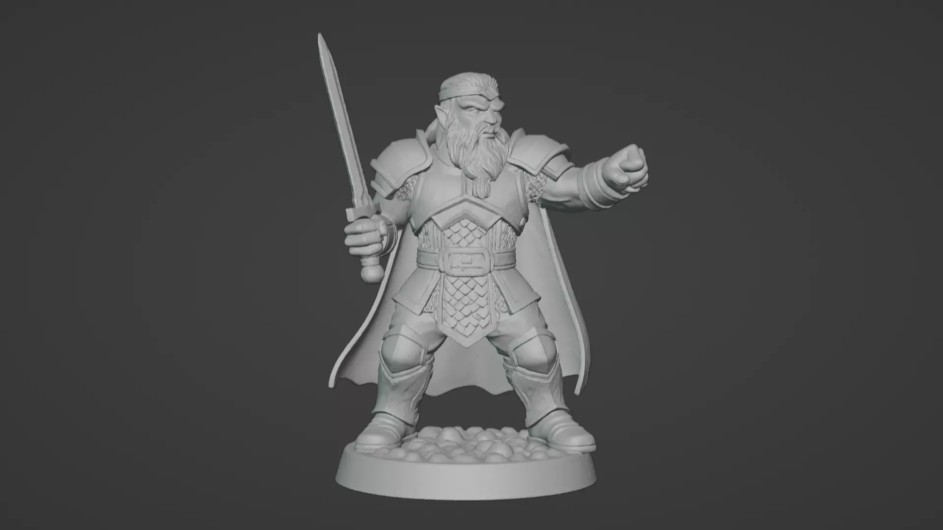 DND Hero Sword and Shield Captain Print Ready STL 3D print model_5