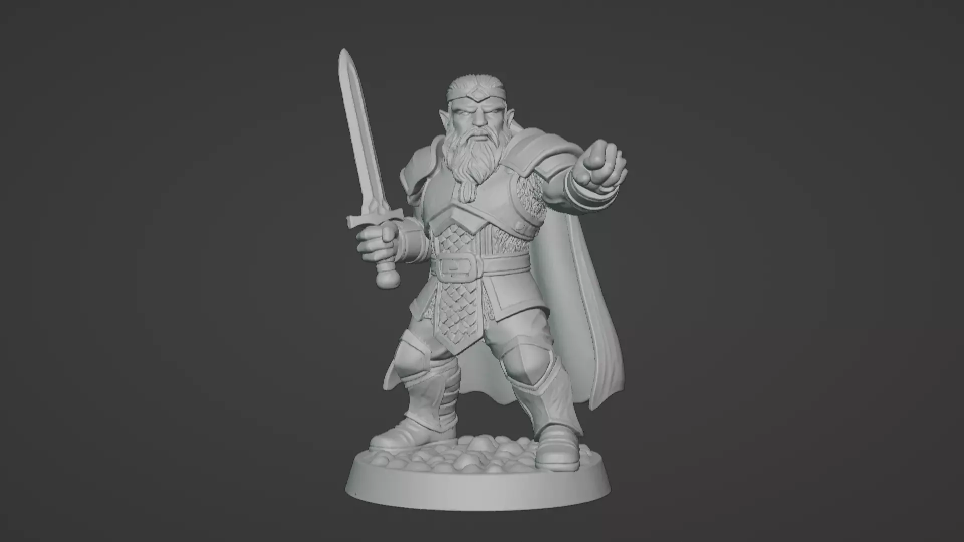 DND Hero Sword and Shield Captain Print Ready STL 3D print model_39