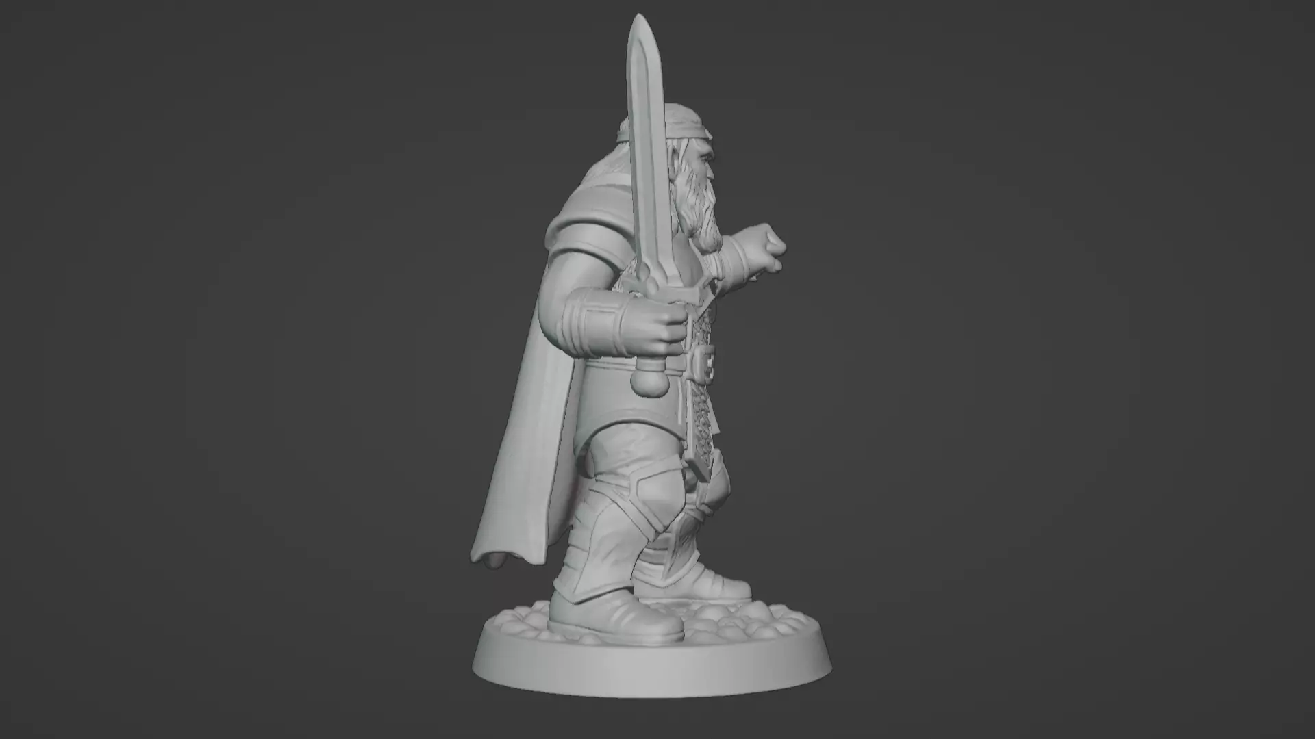 DND Hero Sword and Shield Captain Print Ready STL 3D print model_31