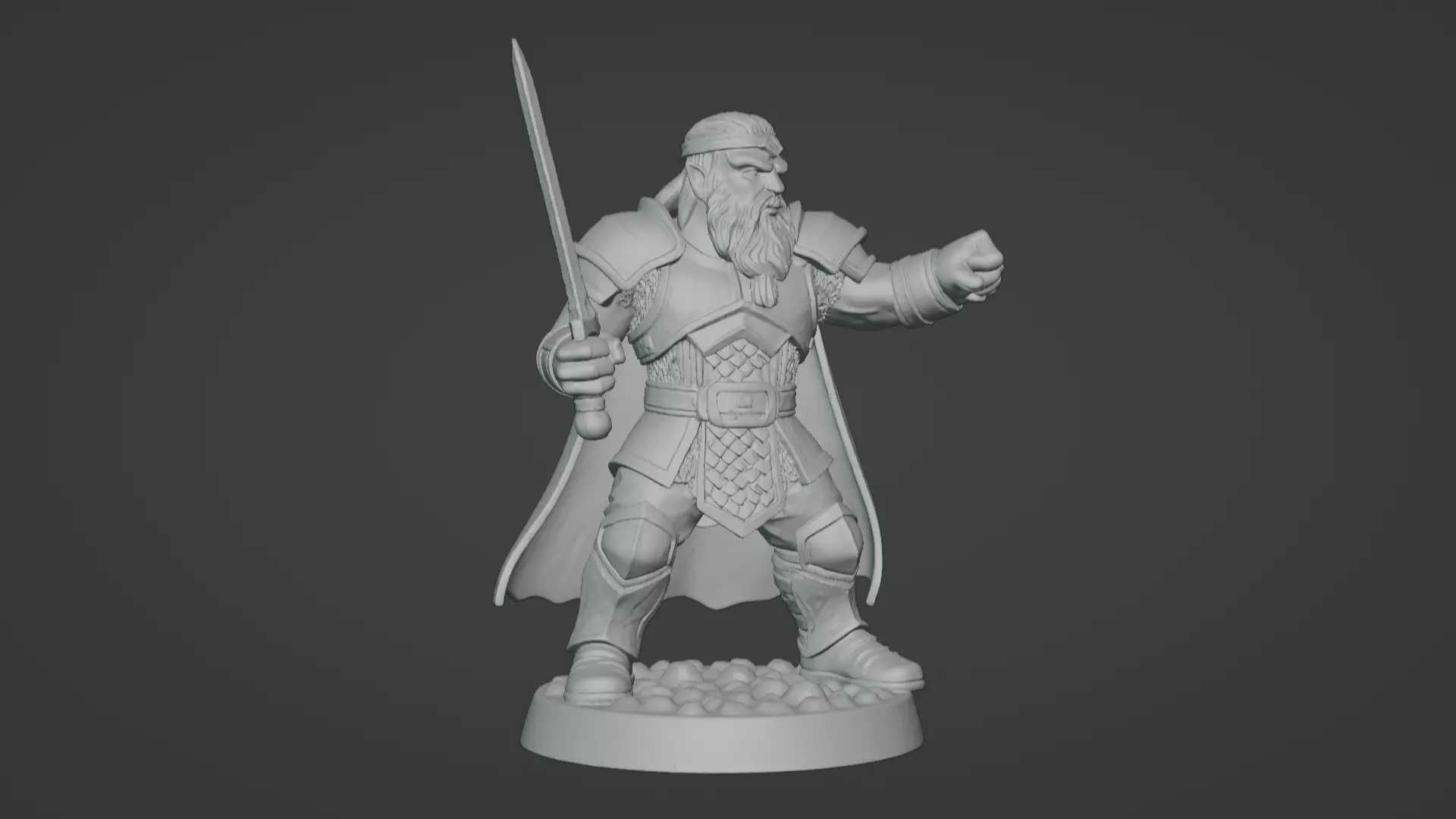 DND Hero Sword and Shield Captain Print Ready STL 3D print model_14
