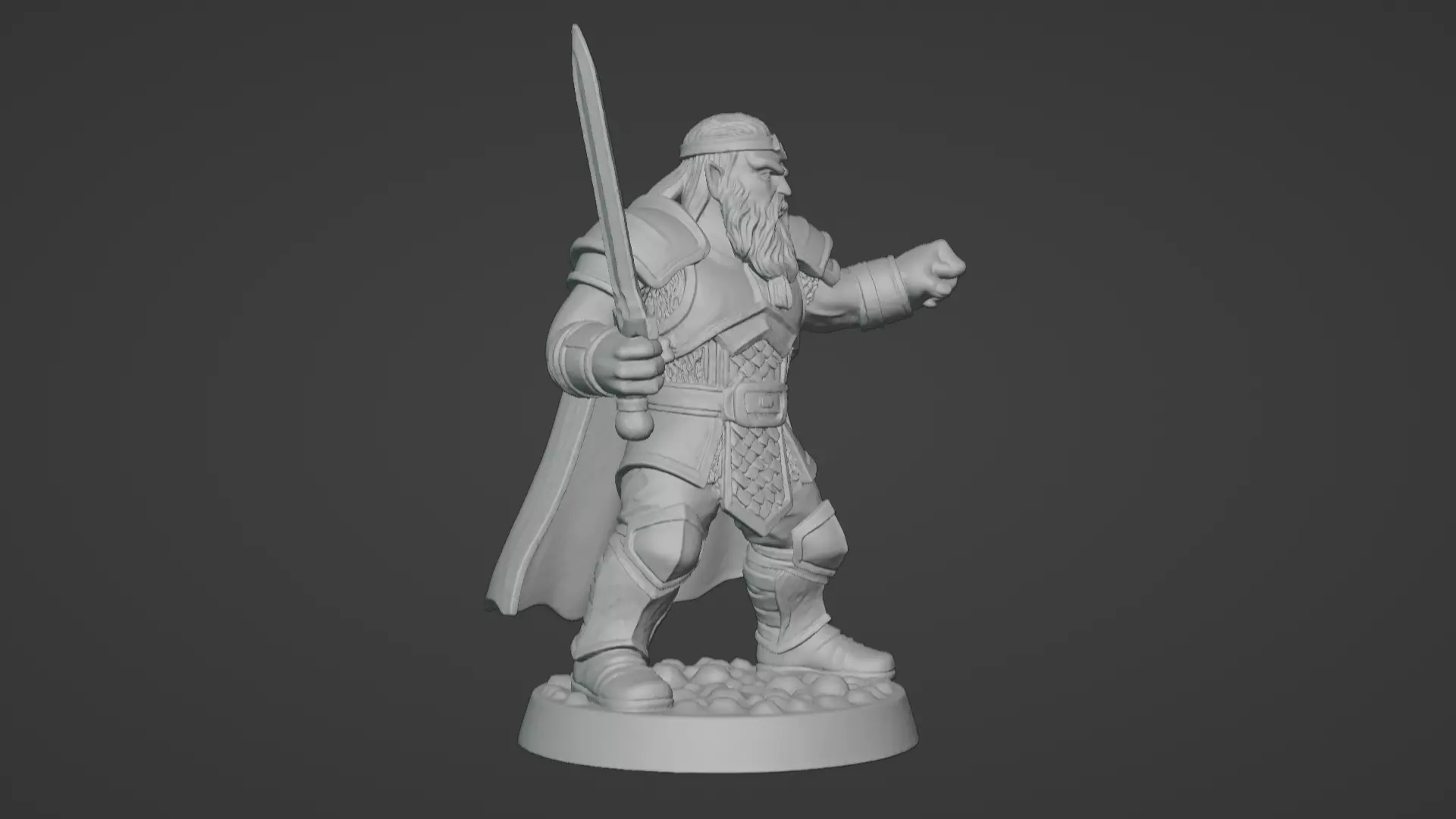 DND Hero Sword and Shield Captain Print Ready STL 3D print model_19