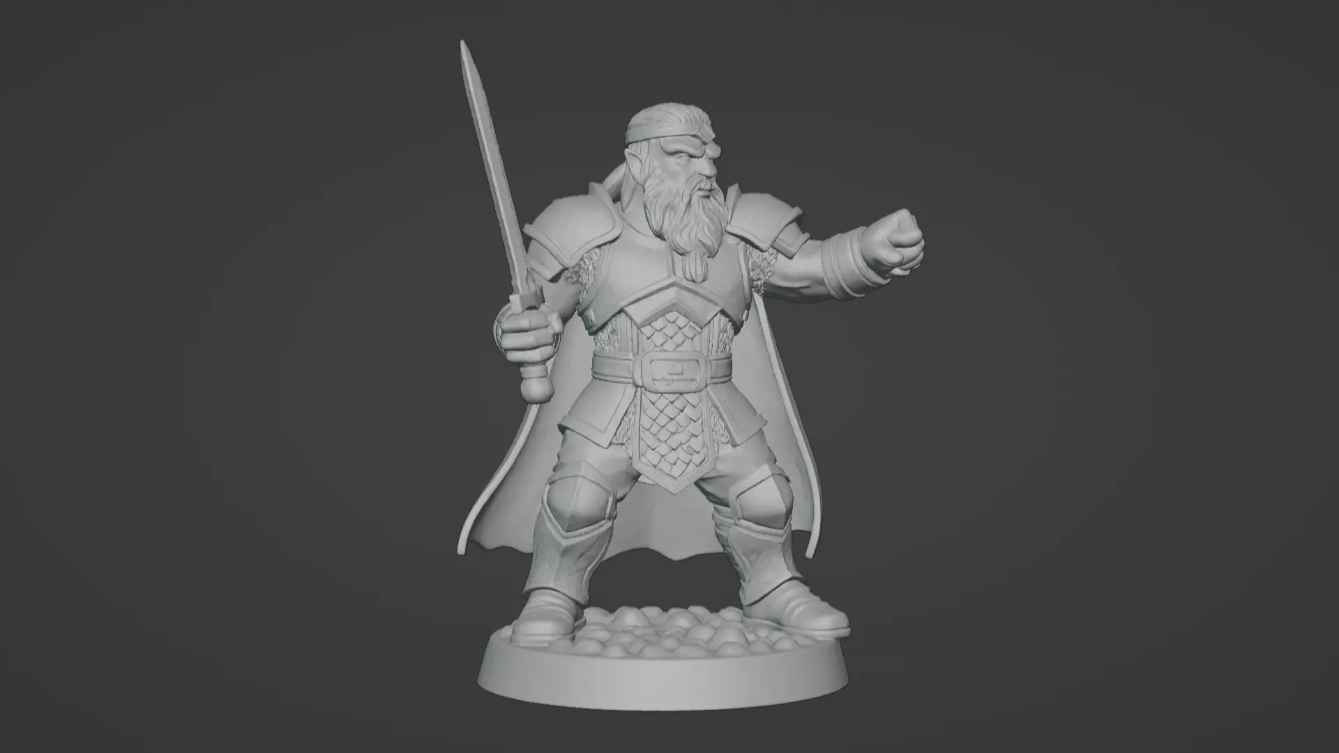 DND Hero Sword and Shield Captain Print Ready STL 3D print model_2