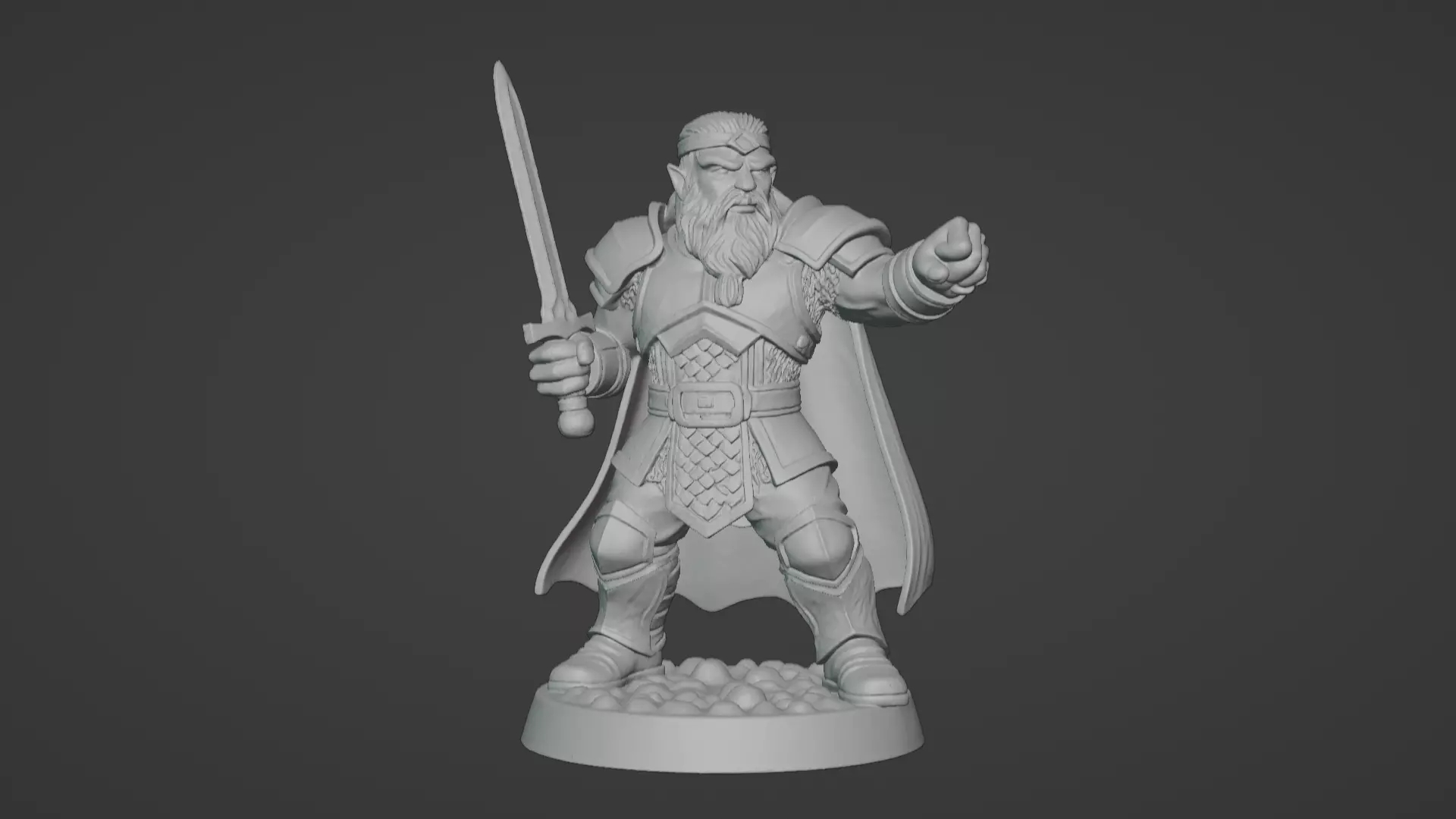 DND Hero Sword and Shield Captain Print Ready STL 3D print model_67