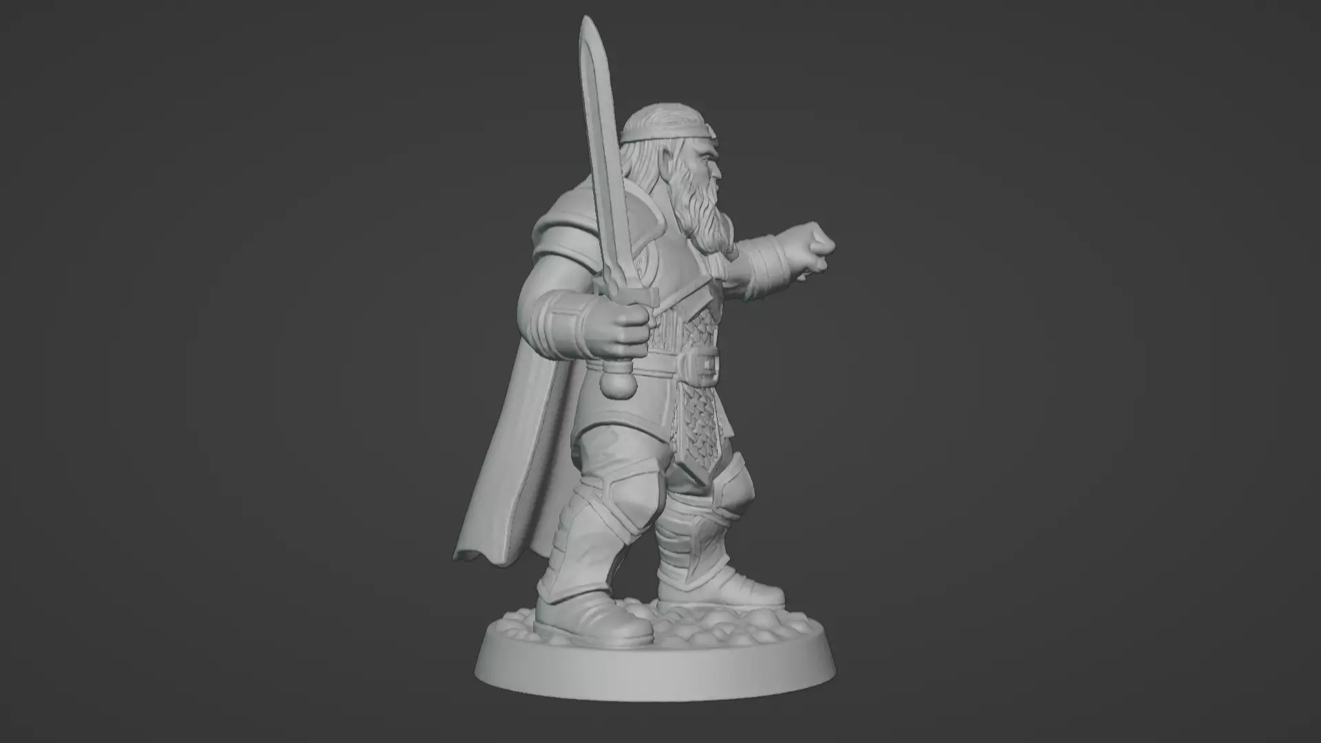DND Hero Sword and Shield Captain Print Ready STL 3D print model_26