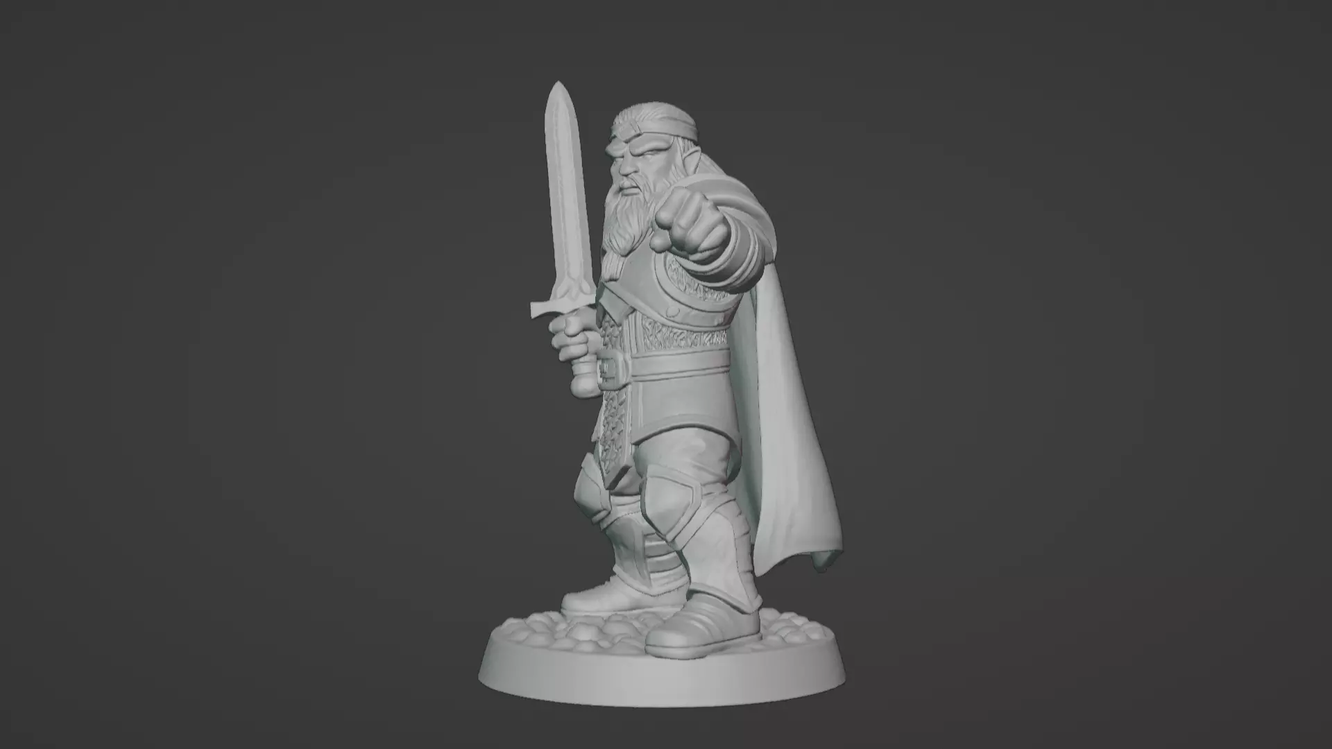 DND Hero Sword and Shield Captain Print Ready STL 3D print model_90