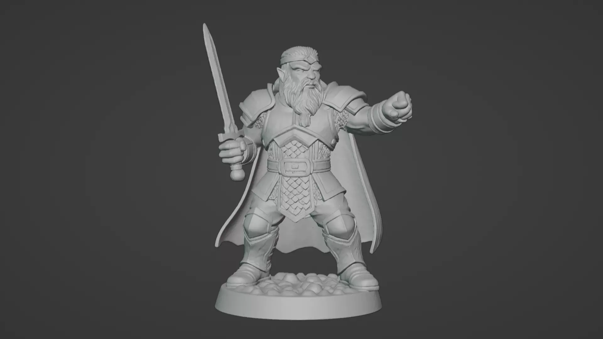 DND Hero Sword and Shield Captain Print Ready STL 3D print model_6