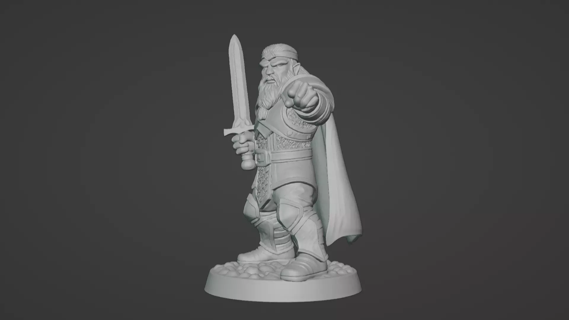 DND Hero Sword and Shield Captain Print Ready STL 3D print model_71