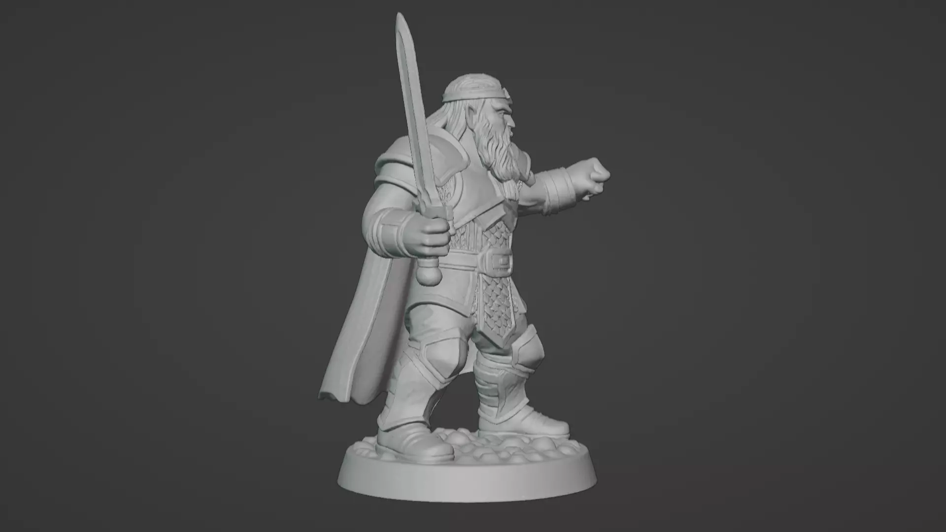 DND Hero Sword and Shield Captain Print Ready STL 3D print model_24