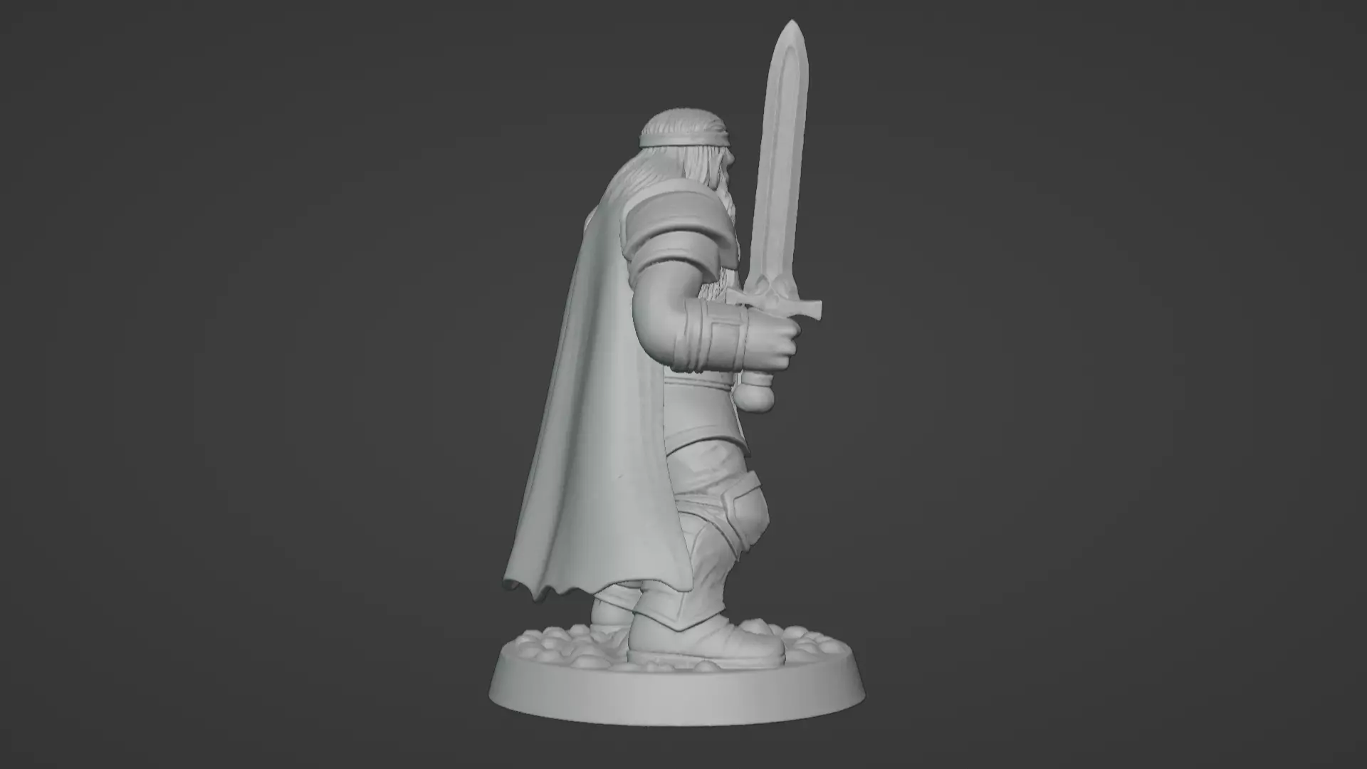 DND Hero Sword and Shield Captain Print Ready STL 3D print model_98