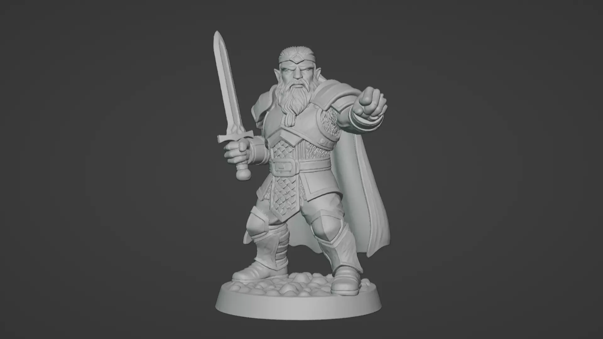 DND Hero Sword and Shield Captain Print Ready STL 3D print model_38