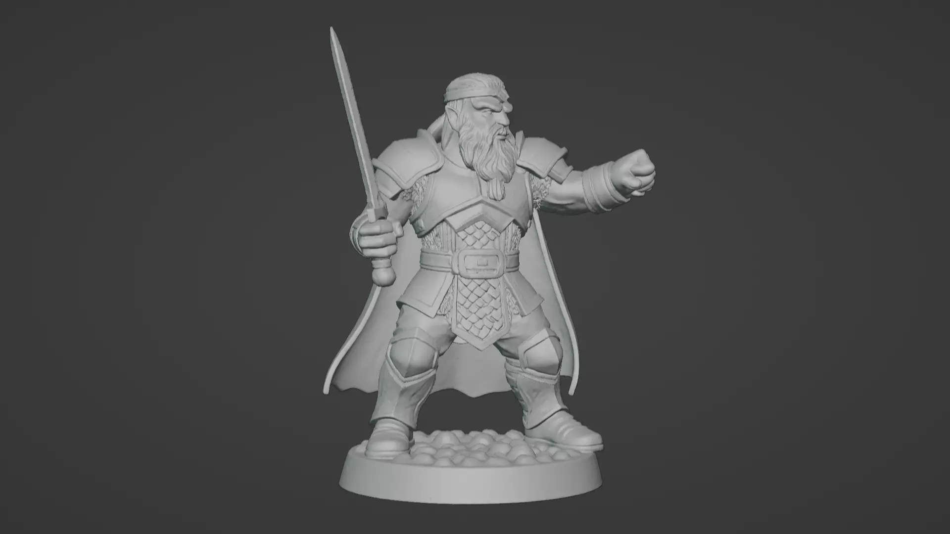 DND Hero Sword and Shield Captain Print Ready STL 3D print model_13