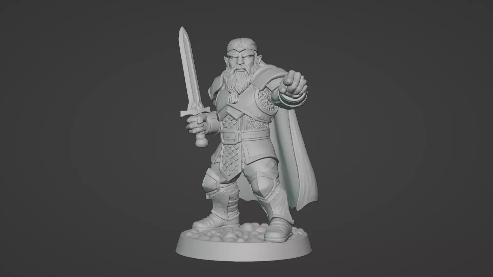 DND Hero Sword and Shield Captain Print Ready STL 3D print model_81